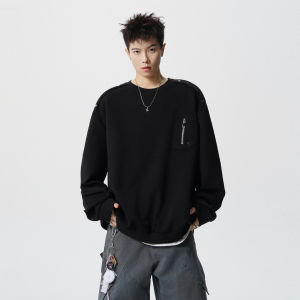 WUKONGYOUHUO | Áo Hoodie Cổ Tròn Thiết Kế Retro Đậm Chất