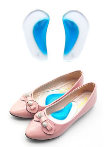 Arch Support Flat Foot Correction Insole High Heel Shoes Sandal Slippers Kids Adult Medical Silicone Plaid Soft Pad