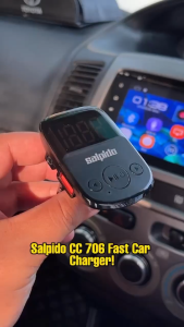 Salpido SAL-CC-706 Dual USB 25W Fast Car Charger With FM Modulator with built in Bluetooth 5.0 QC3.0+AUTO ID Battery Vol