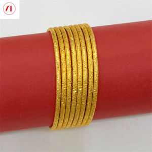 3mm Frosted Vòng tay mảnh phụ nữ mạ vàng thau thời trang phụ kiện cưới