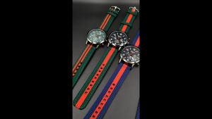 World Times นาฬิกาสายผ้า นาฬิกาแฟชั่น สายผ้า Bolun แบรนด์แท้ ดีไซน์ ขีดเลข 3 วงหลอก ( พร้อมกล่อง )