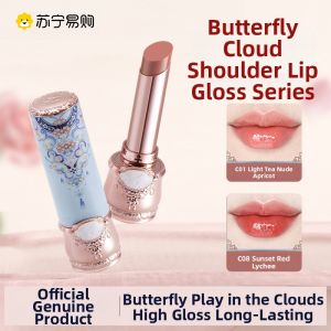 Flower Knows | Hua Xiaozhao Butterfly Cloud Shoulder Solid Lip Glaze Lipstick New Mirror Finish Easy Coloring Long Lasting Non-Stick Cup