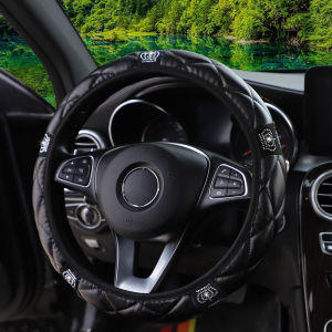 1 faux sheepskin diamond crown Blingbling automotive supplies steering wheel cover without inner ring fits 14.5-15 inches