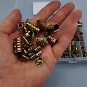 【STOK MSIA】100pcs Nat Sisipan Kayu Wood Screw Inserts Nut M4-M10 Furniture Nut Fastener Threaded Hex Drive Inserts