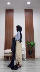 Demore Maxi Naezira Dress Silk Mewah Tangan Balon Gaun Pesta Kondangan Muslim Uk L XL XXL