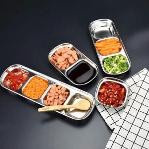 BUYYU Stainless Steel Korean Flavor Dipping & Hot Pot Seasoning Dish