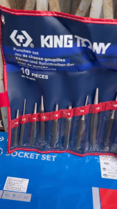 Bộ đột lỗ 10 cái Kingtony 1010PR (Pin + CENTER+STARTER PUNCH SET-10PCS)