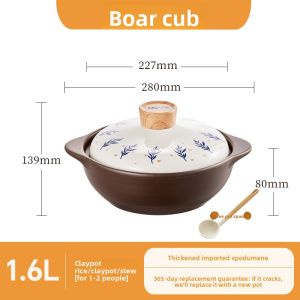 Bear | Durable High-Temperature Resistant Ceramic Pot for Rice and Soup
