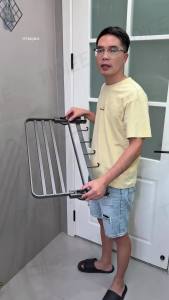 No-Drill Foldable Towel Rack 4-Suction Cup Aluminum Alloy Towel Bar Double Layer Bathroom Shelf