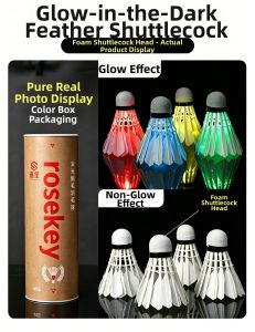 rosekey | Glowing Durable Wind-Resistant Badminton Outdoor Training Set