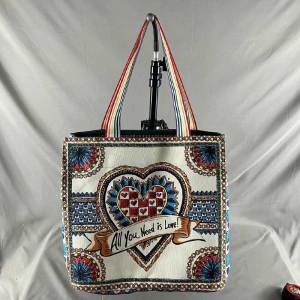 Export Ethnic Style Special-Interest Design Canvas Bag Large Capacity Leisure Shopping Bag Lazy Style Cloth Bag Shoulder Tote Bag