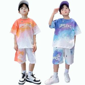 Children Clothes Sets Boys Basketball Suit Summer New Fashion Outfit Kids Short-Sleeved Top Shorts 2 Piece 2-14 Years Old