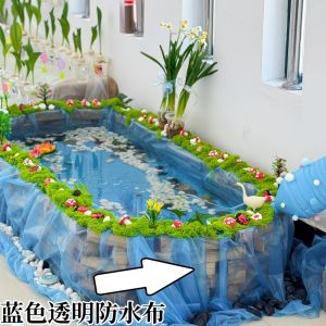 Blue Plastic Film Waterproof Decorative Plant Corner Ring for Kindergarten Spring Summer Natural Pond Goldfish Culture