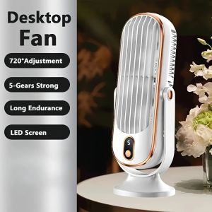 Quạt Điều Hòa Không Khí Mini Gia Dụng 5 Tốc Độ Làm Mát Bằng USB Dùng Cho Văn Phòng Và Cắm Trại - Quạt Điện Cầm Tay Bằng Nhựa