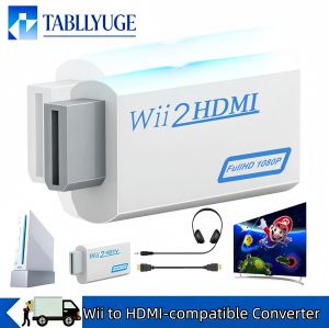 Wii to HDMI-compatible Converter 1080P Upscaling Adapter with 3.5mm Audio Jack for Wii Console HDTV Monitor Projector