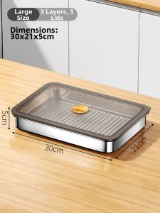 ZHIFAN | Food-Grade 304 Stainless Steel Sealed Tray for Kitchen Use
