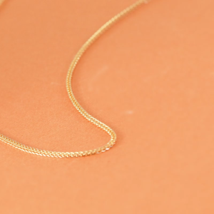 Chow Sang Sang 周生生 18K Yellow & White Gold Spiga Plain Chain Necklace 40cm/ 45cm 10346N
