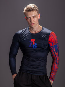 เสื้อผ้าออกกำลังกายแบบสวมทับแขนยาวผ้าไหมน้ำแข็งแห้งเร็วสำหรับผู้ชาย ป้องกันแสงแดด ปั่นจักรยาน วิ่ง บาสเก็ตบอล ฟิตเนส เสื้อผ้ากีฬา