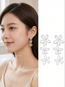 PINK EMPRESS | Lace Flower Unique Designer Earrings