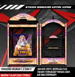 Stiker Decal Sangkar Burung Kotak Kipas Kacer Kenari Cucak Ijo Desain Zeus COD Anti Air