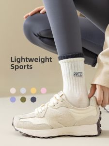 JINGCHI | Trendy Mid-Calf Cotton Socks Womens No-Show Shark Pants Matching Pure Cotton Autumn Winter Long Socks Breathable Sweat Absorbent