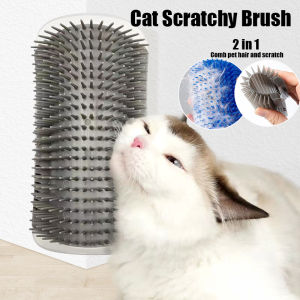 Cat Self Grooming Massage Brush Wall Corner Berus Sikat Kucing Dinding Cat Wall Brush Corner Wall Scratcher