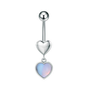 1pc Fake Pearl Zircon Belly Button Rings Cute Cat Flower Dangled Belly Piercing Jewelry 1.6*10 Length Navel Piercings for Women