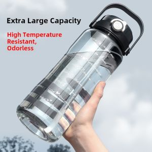 Large Capacity Fitness Sports Water Bottle Portable Plastic Cup for Men Anti-Fall High Temperature Resistant Double Sided Drinking Cup