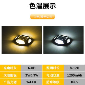 Solar Outdoor Lamp Aluminum Cast in Ground Lamp Courtyard Garden Fence Decorative Lamp Square Waterproof Road Step Lamp