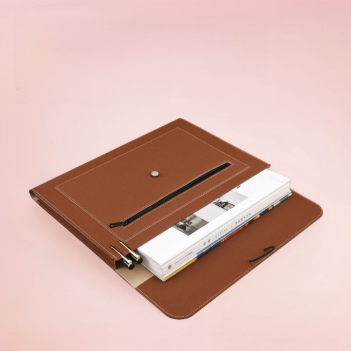 Leather Document Bag A4 File Folder A5 Briefcase Storage Organizer for ...