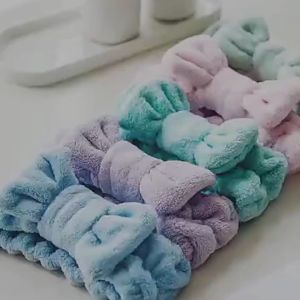 Băng Đô Nơ Bằng Lông Cừu San Hô Mềm Mại Chăm Sóc Da Cho Nữ