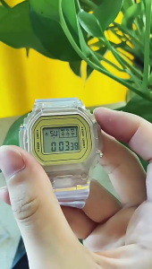 NAICHONG   นาฬิกาข้อมือ LED อิเล็กทรอนิกส์ขนาดเล็กกีฬานักเรียนนาฬิกาหน้าปัดทรงสี่เหลี่ยมนาฬิกาแบบตัวเลขอเนกประสงค์กันน้ำ