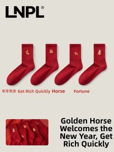Good Fortune Mens Red Crew Socks