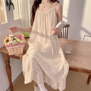 Summer Womens Sleepwear Cotton Gauze Double Layer Home Clothes Maternity Nightgown Short Sleeve V-Neck Print Lightweight