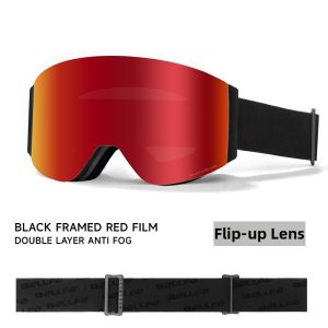 Magnetic Flip Cover Photochromic Snow Goggles Fog Protection Snow Blind Prevention