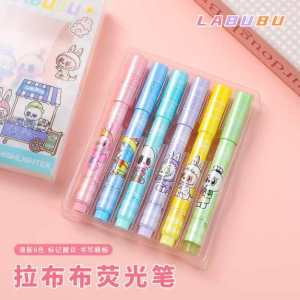 Anime Fluorescent Pen Multi-Color Girls Heart Color Pen Notebook Highlighter Student Stationery Business Supplies Writing Tools