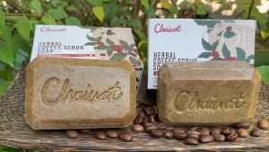 สบู่สครับกาแฟสด 2ก้อน99บาท สครับไม่บาดผิว ผิวนุ่มตั้งแต่ครั้งแรกที่ใช้ กลิ่นหอม