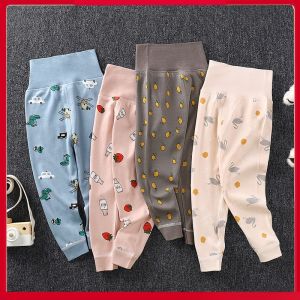 Quần Dài Cotton Nguyên Chất Cạp Cao Bảo Vệ Bụng Cho Bé Trai Và Bé Gái Mùa Thu Quần Dài Cotton Thoải Mái Cho Trẻ Em