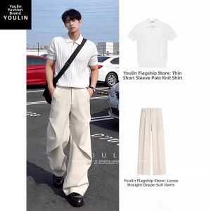 YOULIN | Stylish Cool Mens Polo T-shirt Set