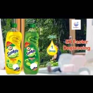 Sunlight Dishwashing Liquid Refreshing Fragrance Gentle on Skin Effective Cleaning Liquid Lemon | Lime 400ml
