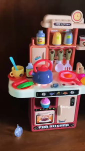 Mainan Anak Masak Masakan Deluxe Kitchen Set Asap Suara Dan Lampu 34pcs