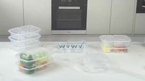 10/40Pcs 780ml Two-Compartment Plastic Lunch Box/Food Storage Box Reusable Stackable/With Lid for Fast Food Snacks Preservation Microwave/Dishwasher/Refrigerator Safe Suitable for Picnics School Office Takeout