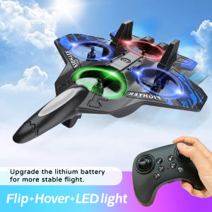 L101 Foam RC Plane F22 Raptor 2.4G 2CH Remote Control Airplane Stunt Fly Aircraft With LED Four Fan 360° One Key Fly Roll Rotate