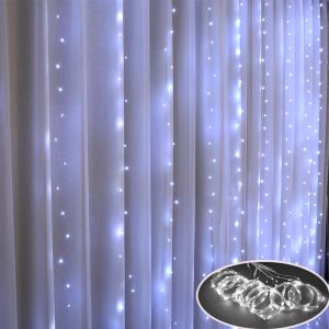 3/4/6m Curtain LED String Lights Garland USB Festoon Remote Control Fairy Garland Lights Christmas Decoration for Bedroom Home