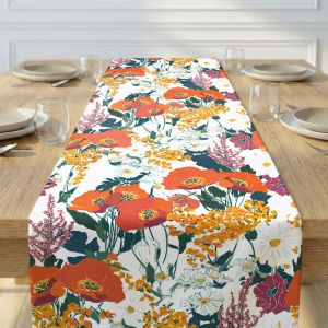 VIKAMA Modern Striped Color Table Runner Retro Linen Table Flag Living Room Kitchen Dining Table Decoration Home Decoration