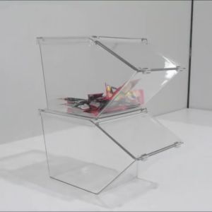 Large capacity 4 Piece Clear Tea coffee and candy Storage Container Box with Lid Stackable Bin Pantry Shelf Organizer Coffee Pods Packets Holder