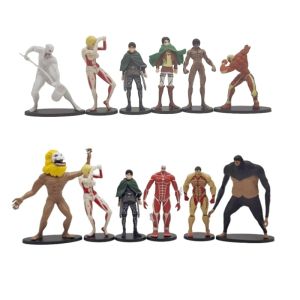 6 cái/bộ Anime tấn công vào hình Titan Eren Jaeger Levi Mô hình búp bê quà tặng trang trí nhân vật phim hành động
