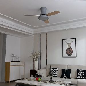 Quạt trần GOGEOUS Quạt trần phòng khách 3 cánh có đèn LED 3 màu 6 tốc độ gió có điều khiển từ xa