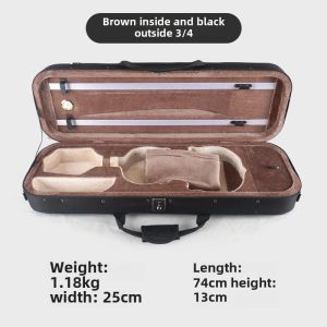 Ultra-Lightweight Violin Case Bag Canvas Double Shoulder Strap Lockable Retro Style Professional Large Sheet Music Bag Box
