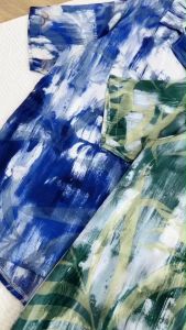 P21555 Set 3 ชิ้น เสื้อคอปกฮาวาย + สายผูกโบว์ + กางเกงขายาว